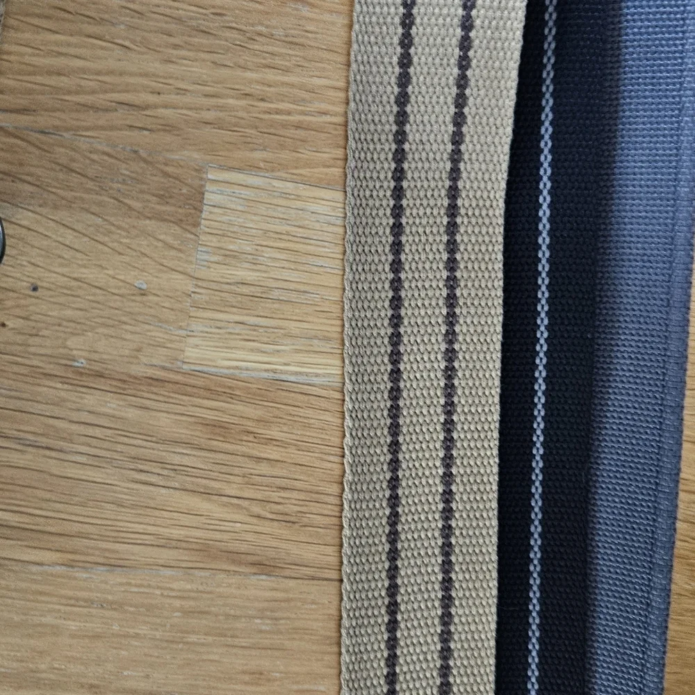 Lot of 3 Canvas D-Ring Web Belts Size 40 Gray Black Khaki Casual Military Style